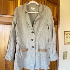 Women's Gray Linen Jacket